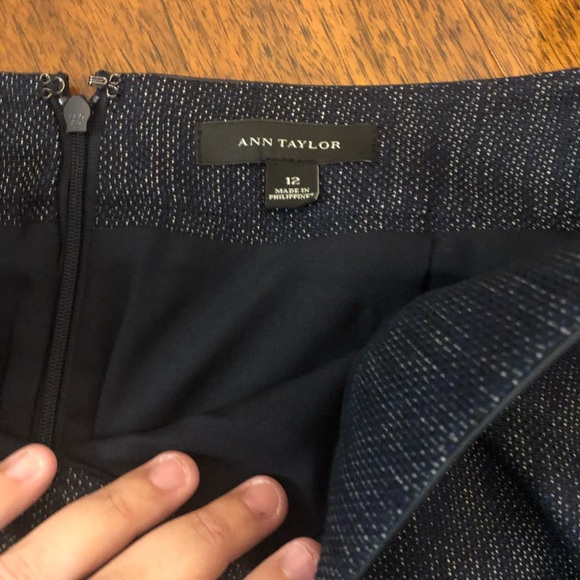 Blue heathered & leather skirt - Picture 2 of 2